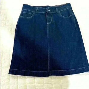 Old Navy Womens Dark Wash Denim Midi Skirt Sz 6